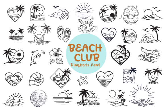 Beach Club Doodle: A Tropical Paradise in Your Designs