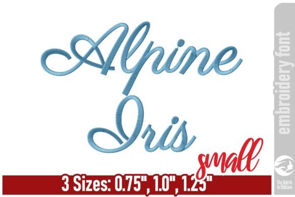 Elegant Alpine Iris Script Embroidery Font - S