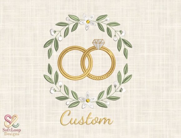 Elegant Custom Wedding Rings Embroidery