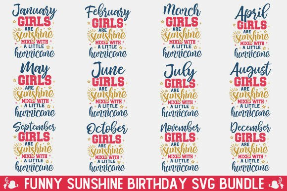 Girls Are Sunshine Birthday SVG Bundle