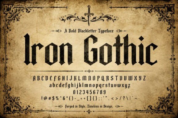Iron Gothic: A Bold Blackletter Typeface for Timeless Visual Impact