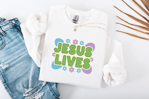 Jesus Lives - Retro Easter Christian SVG