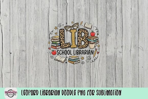 Leopard Librarian Doodle PNG for Sublimation: A Stylish and Vibrant Design for Modern Media Specialists