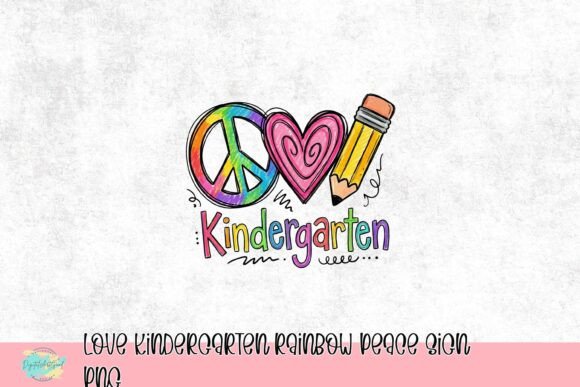 Love Kindergarten Rainbow Peace Sign PNG