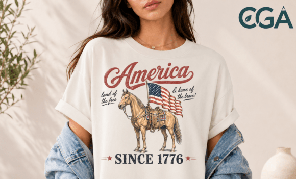 Patriotic Horse American Flag PNG: A Western Icon