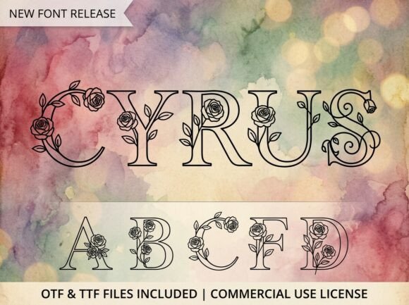 Romance Your Designs with Cyrus: A Decorative Display Font with a Classic-and-Botanical Soul