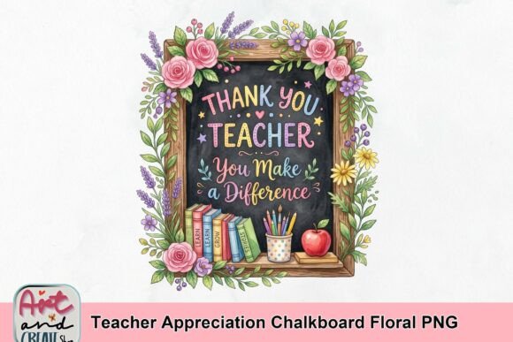 Teacher Appreciation Chalkboard Floral PNG: A Versatile Tool for Expressing Gratitude